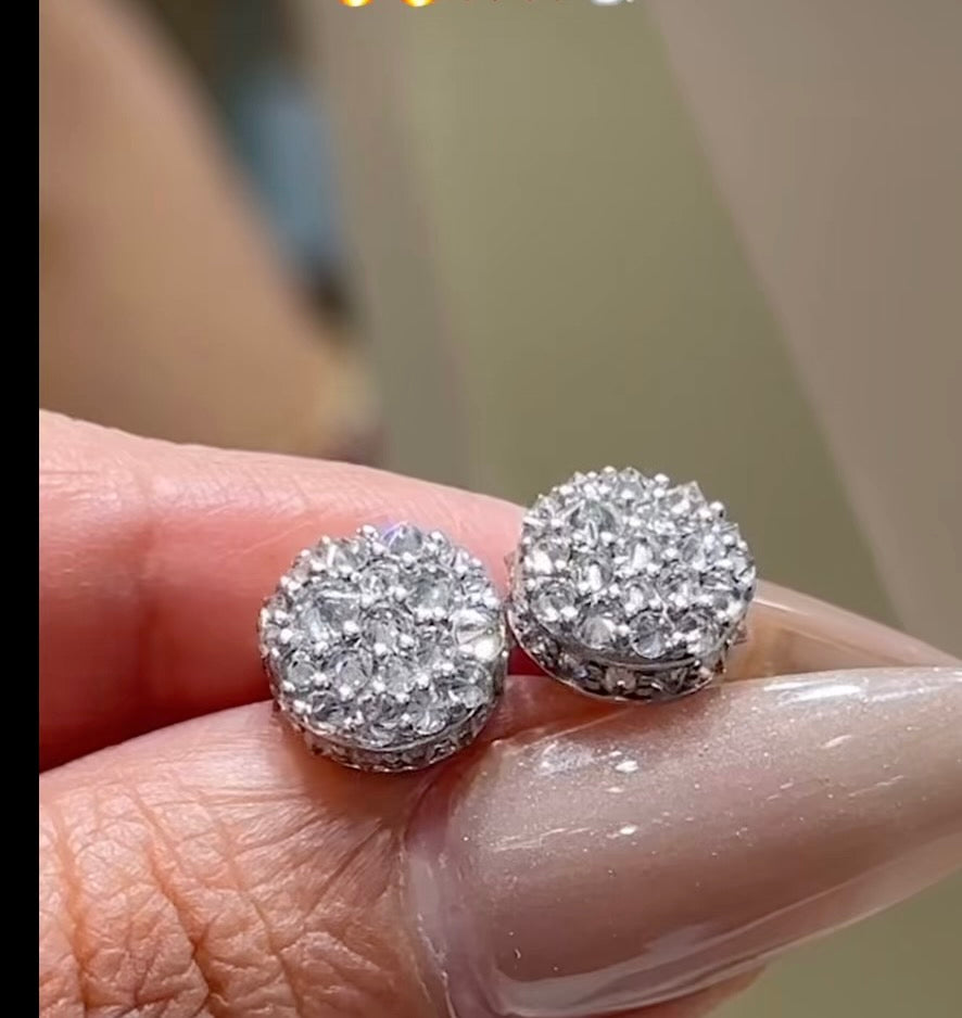 UPSIDE DOWN MOSAIC SET MOISSANITE EARRINGS