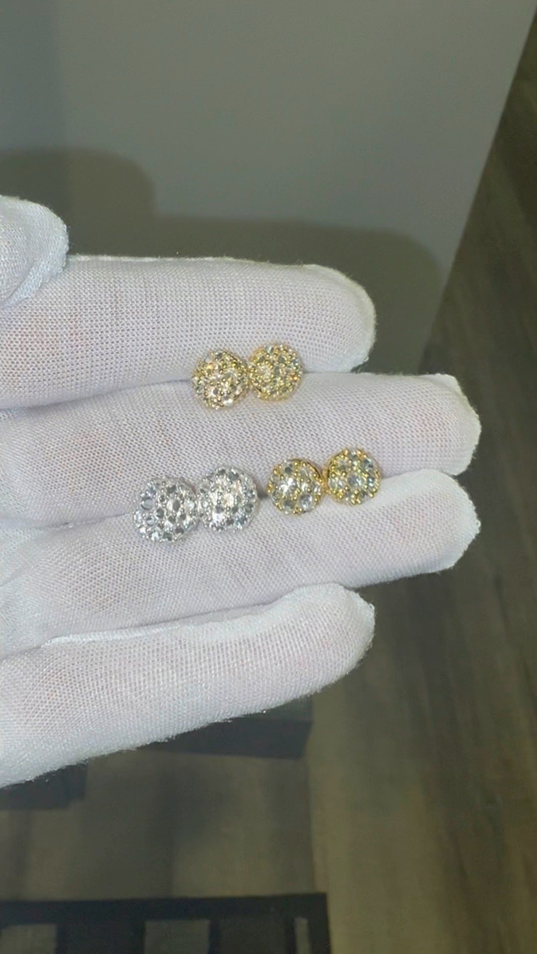 UPSIDE DOWN MOSAIC SET MOISSANITE EARRINGS